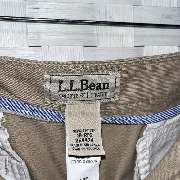 L.L. Bean Women’s Favorite Fit Straight Khaki Chino Pants Size 18 100% Cotton - Picture 3 of 10